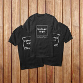ブラックTシャツのビジネス名とロゴ Tシャツ