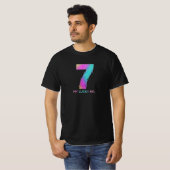 ブラックTシャツ ラッキーナンバー Tシャツ (正面フル)