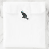 ブラックTortie Catパーティーシール ラウンドシール (バッグ)