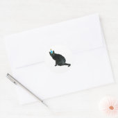 ブラックTortie Catパーティーシール ラウンドシール (封筒)