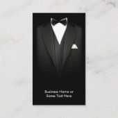 ブラックTuxedoビジネスマンのスーツ – モダンシンプルスタイリッシュ 名刺 (裏面)