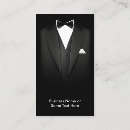 ブラックTuxedoビジネスマンのスーツ – モダンシンプルスタイリッシュ 名刺 (裏面)