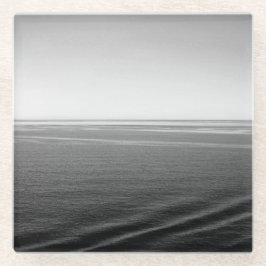 ブラックVelvet海モノクロ写真 ガラスコースター
