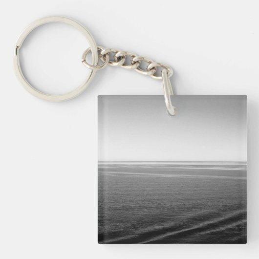 ブラックVelvet海モノクロ写真 キーホルダー (正面)