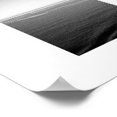 ブラックVelvet海モノクロ写真 ポスター (角)