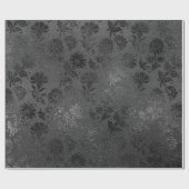 ブラックVIPフローラレースメタリックムリンルージュ ラッピングペーパー (フラット)