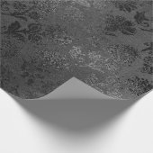 ブラックVIPフローラレースメタリックムリンルージュ ラッピングペーパー (角)