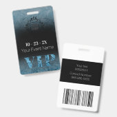 ブラックVIPロゴ付きのフロステッドアイス バッジ (正面&裏面)