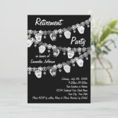 ブラックw/ホワイトランタンリタイアメントパーティの招待状 招待状 (スタンド正面)