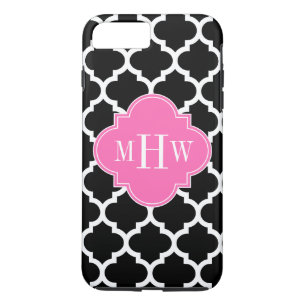 ブラックWhtモロッコ#5ホットピンク#2名モノグラム iPhone 8 Plus/7 Plusケース