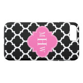 ブラックWhtモロッコ#5ホットピンク#2名モノグラム Case-Mate iPhoneケース (裏面(横))