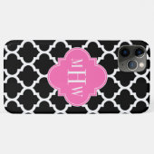 ブラックWhtモロッコ#5ホットピンク#2名モノグラム Case-Mate iPhoneケース (裏面(横))