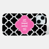 ブラックWhtモロッコ#5ホットピンク#2名モノグラム Case-Mate iPhoneケース (裏面 (横))