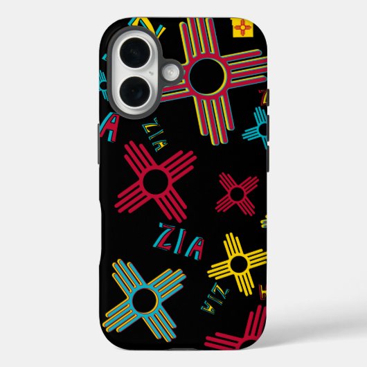 ブラックZIAコラージュiPhone 16保護ケースNM Case-Mate iPhoneケース (裏面)