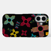 ブラックZIAコラージュiPhone 16保護ケースNM Case-Mate iPhoneケース (裏面 (横))