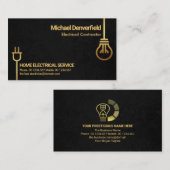 ブラッグランジク金ゴールドバルブ電源プラグMotif電気 名刺 (正面/裏面)