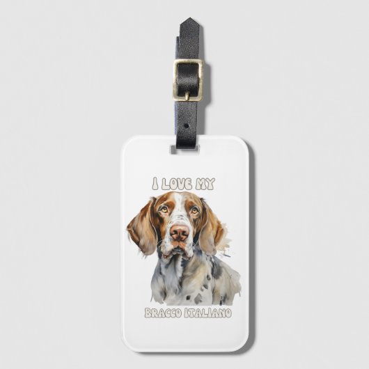 ブラッコイタリアノインスパイアドッグラゲージタグ ラゲッジタグ (正面縦)