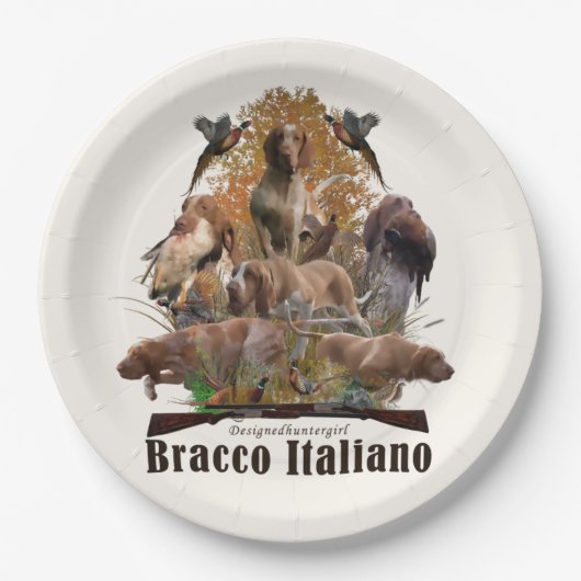 ブラッコイタリアノシェルパ毛布 ペーパープレート (正面)