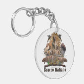 ブラッコイタリアノタペストリー装飾用クッショントリベットスクアール キーホルダー (正面左)