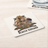 ブラッコイタリアノタペストリー装飾用クッション三徳 スクエアペーパーコースター (アングル)