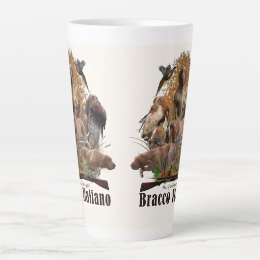 ブラッコイタリアノフェイクタペストリアキャンバス印刷アクリル カフェラテマグ (正面)
