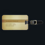 ブラッシフェイクュ金ゴールド-名前をカスタムする ラゲッジタグ<br><div class="desc">つや消しのラゲッジタグを印刷した金ゴールド。名前と住所を追加します。</div>