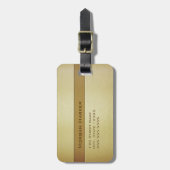 ブラッシフェイクュ金ゴールド-名前をカスタムする ラゲッジタグ (正面縦)