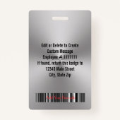 ブラッシモダンュメタルルッ企業のク名タグ バッジ (裏面)