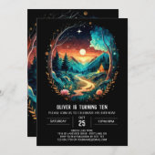 ブラッシュウッドアドベンチャーアワイトワンダーランド誕生日 招待状 (正面/裏面)