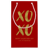 ブラッシュゴールドフォイルXOXOバレンタイン抱き枕 スモールペーパーバッグ (裏面)