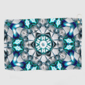 ブラッシュサンドブラスト鋼のようなスカイシルバー ゴルフタオル (横)