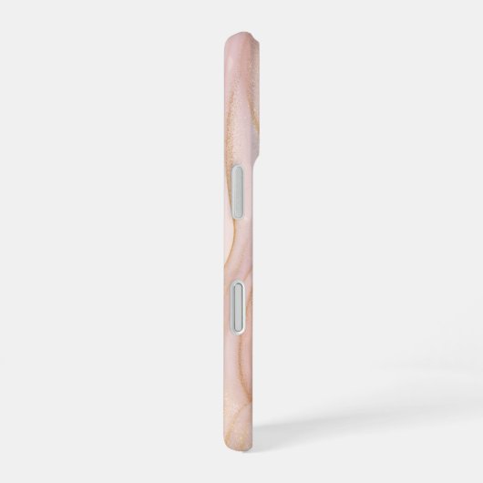 ブラッシュシルク - ピンクサテンとゴールドのスマホケース iPhone 16ケース (右側面)