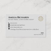 ブラッシュシルバーメタリックエレガント公証人 名刺 (裏面)