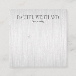 ブラッシュシルバーラグジュアリージュエリーイヤリングディスプレイ スクエア名刺