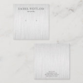 ブラッシュシルバーラグジュアリージュエリーイヤリングディスプレイ スクエア名刺 (正面/裏面)