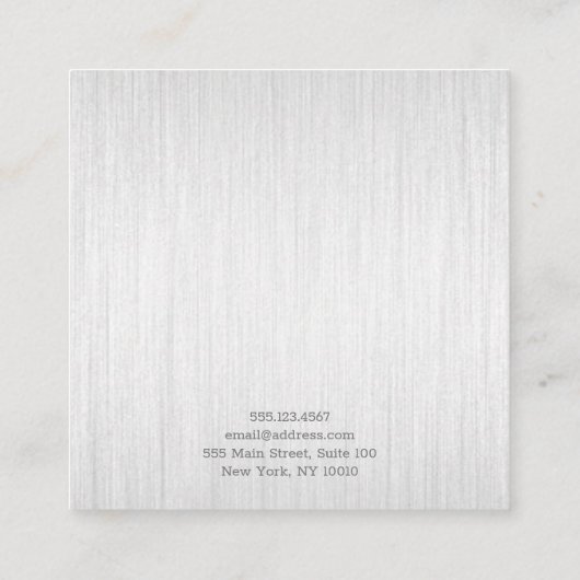 ブラッシュシルバーラグジュアリージュエリーイヤリングディスプレイ スクエア名刺 (裏面)