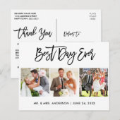 ブラッシュスクリプト ベストデイ エバー ウェディング3 フォト ポストカード (正面/裏面)