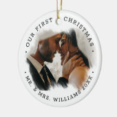 ブラッシュストロエレガントークのオーバーレイ写真 |氏そしてミセス セラミックオーナメント (左)