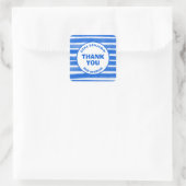 ブラッシュストロストライプークブルーカスタムバーバルミツワー スクエアシール (バッグ)