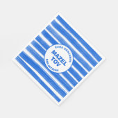 ブラッシュストロストライプークブルーカスタムバーバルミツワー スタンダードランチョンナプキン (角)