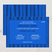 ブラッシュストロストライプークブルーカスタムバーバルミツワー 招待状 (正面/裏面)