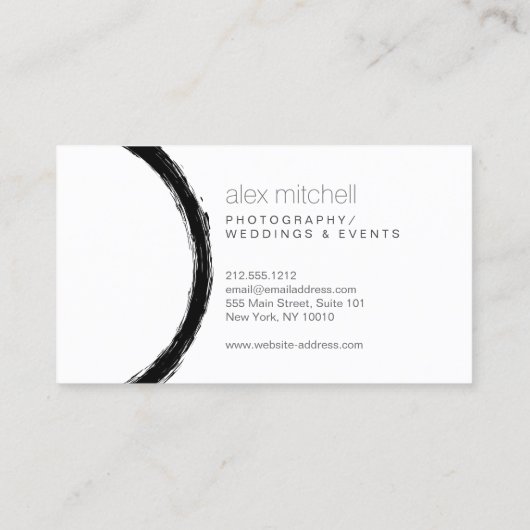 ブラッシュストロミニマルークのサークルの写真家 名刺 (裏面)