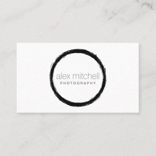 ブラッシュストロミニマルークのサークルの写真家 名刺 (正面)