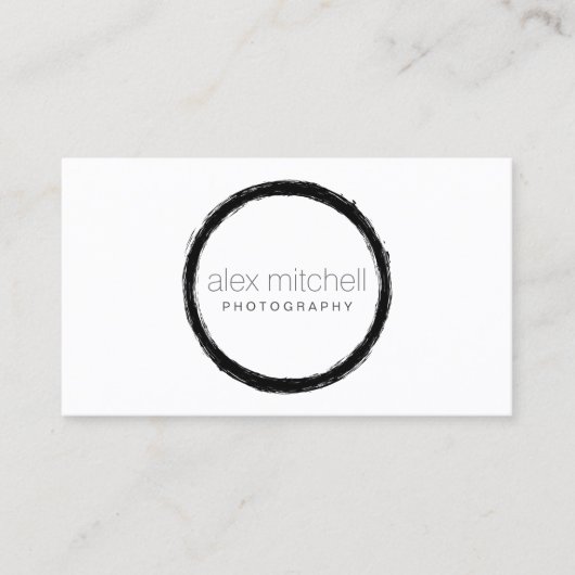 ブラッシュストロミニマルークのサークルの写真家 名刺 (正面)