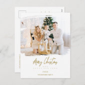 ブラッシュストローククリスマスゴールデンスノーフレーク写真 シーズンポストカード (正面/裏面)