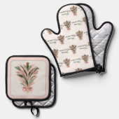 ブラッシュストローククリスマスツリー 鍋つかみ&鍋敷きセット (正面/裏面)