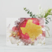 ブラッシュストロークテキサス州シェイプクリスマスオーナメントアートホール シーズンカード (スタンド正面)