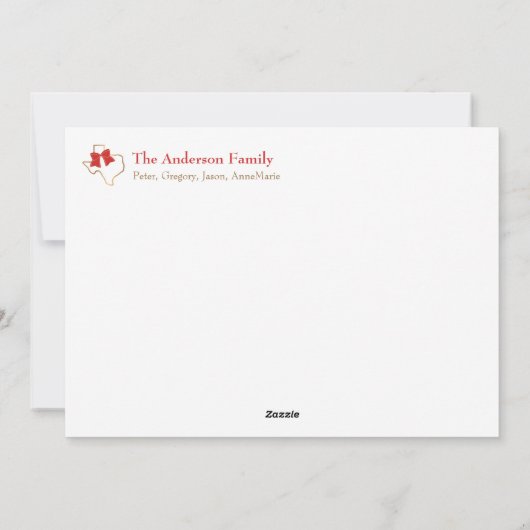 ブラッシュストロークテキサス州シェイプクリスマスオーナメントアートホール シーズンカード (裏面)