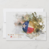 ブラッシュストロークテキサス州フラッグクリスマスオーナメントアートホリ シーズンカード (正面)