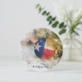 ブラッシュストロークテキサス州フラッグクリスマスオーナメントアート シーズンカード (スタンド正面)